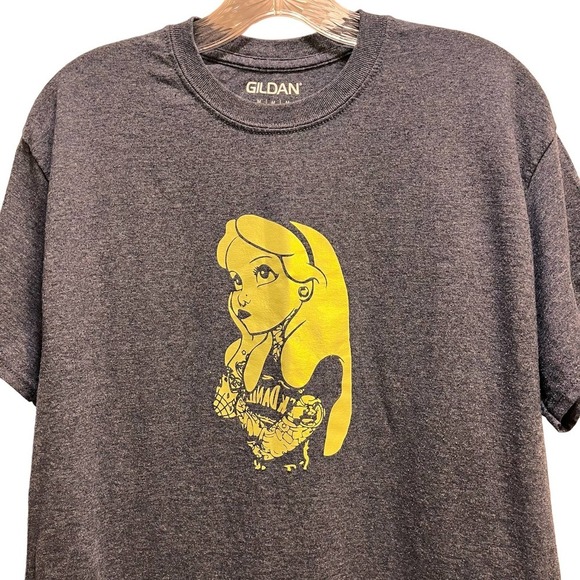 Gildan Alice in Wonderland Tattoo T -Shirt - Picture 2 of 6